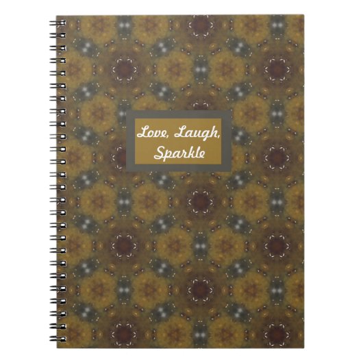 幾何学的パターン（の模様が）ある秋ラブ、笑い、輝き ノートブック (正面)