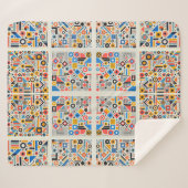 幾何学的パターン シェルパブランケット (正面(横))