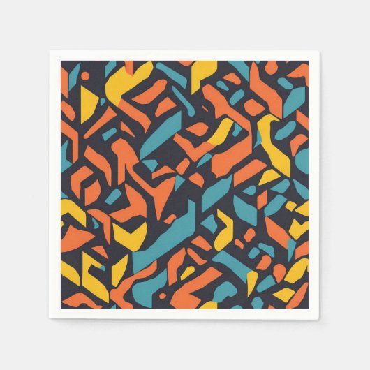 幾何学的パターン スタンダードカクテルナプキン (正面)