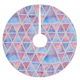 幾何学的パターン ブラッシュドポリエステルツリースカート