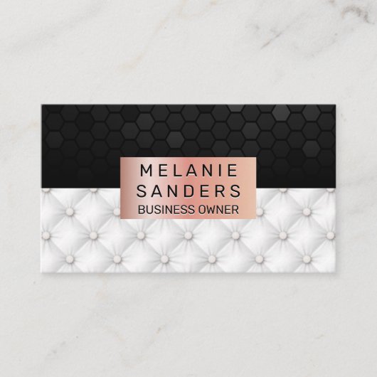 幾何学的パターン | ホワイトアップホルスター | ローズゴールド 名刺 (正面)