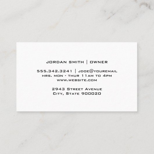 幾何学的パターン |メイクアップとハサミ 名刺 (裏面)