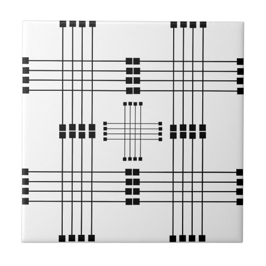 幾何学的パターン |正方形 |行 |白 | タイル (正面)