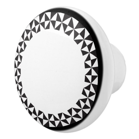 幾何学的パターン |白と黒 セラミックノブ (右)