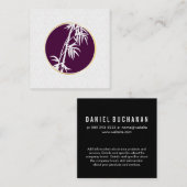 幾何学的パターン |竹のアイコン スクエア名刺 (正面/裏面)