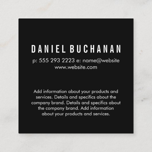 幾何学的パターン |竹のアイコン スクエア名刺 (裏面)