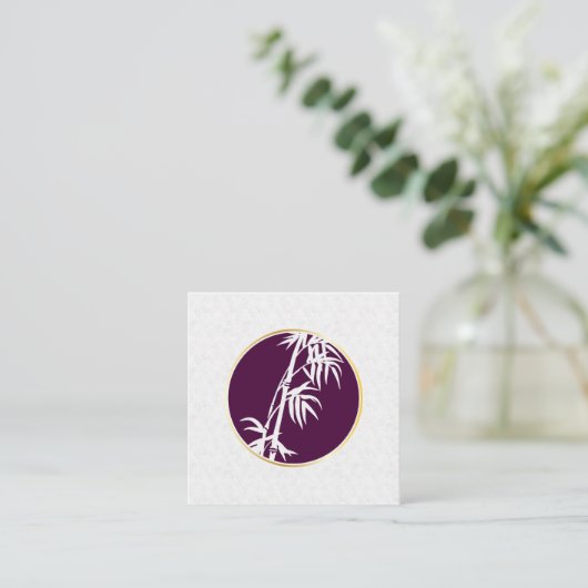 幾何学的パターン |竹のアイコン スクエア名刺 (スタンド正面)