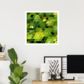 幾何学的パターン |緑の三角形 ポスター (ホームオフィス)