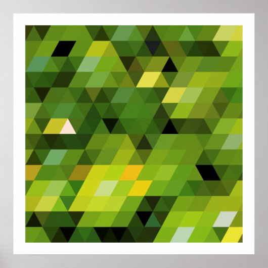 幾何学的パターン |緑の三角形 ポスター (正面)