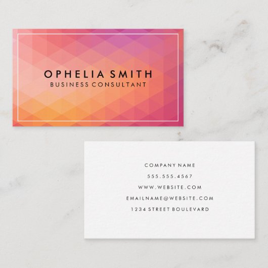 幾何学的パターン 芸術的 | ミニマル 名刺 (正面/裏面)