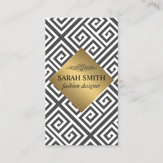 幾何学的パターン/金ゴールド金属 名刺 (正面)
