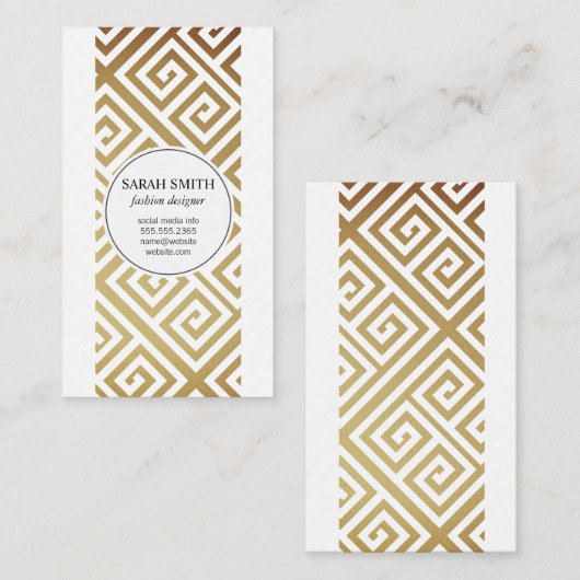 幾何学的パターン/金ゴールド金属 名刺 (正面/裏面)