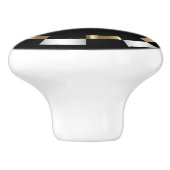 幾何学的パターン |金ゴールド、白、黒 セラミックノブ (側面)