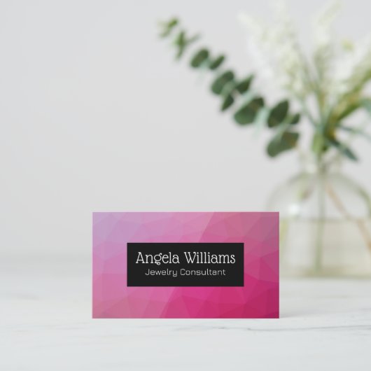 幾何学的パターン |金属きらめく 名刺 (スタンド正面)