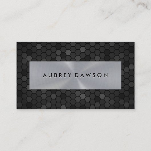 幾何学的パターン |金属バナー 名刺 (正面)