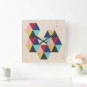 幾何学的パター遊ンIII スクエア壁時計 (ホーム)