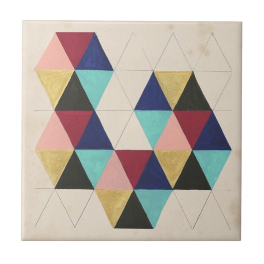 幾何学的パター遊ンIII タイル (正面)
