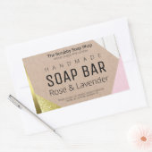 幾何学的パッチワーク手作りSOAPラベル 長方形シール (封筒)
