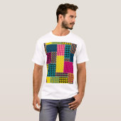 幾何学的パッチワーク：長方形シームレス背景 Tシャツ (正面フル)