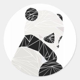 幾何学的パンダ ラウンドシール