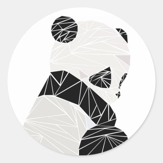 幾何学的パンダ ラウンドシール (正面)