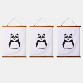 幾何学的パンダ 吊り下げ型タペストリー (トリプル)