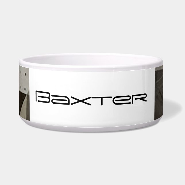 幾何学的パーソナライズされたトライカラーのドッグボウル ボウル (正面)