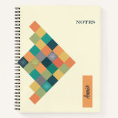 幾何学的パーソナライズされたノートブック – 新学期 ノートブック (正面)
