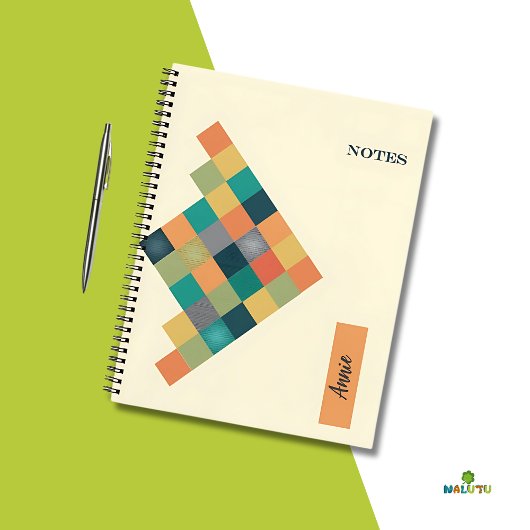 幾何学的パーソナライズされたノートブック – 新学期 ノートブック