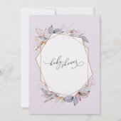 幾何学的パープルラベンダーベビーシャワー招待状 招待状 (裏面)