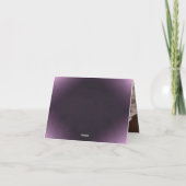 幾何学的パープル金ゴールド結婚ギャツビー サンキューカード (裏面)