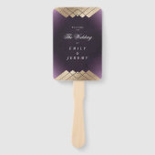 幾何学的パープル金ゴールド結婚ギャツビー ハンドファン (正面)