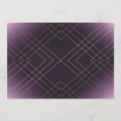 幾何学的パープル金ゴールド結婚ギャツビー メニュー (裏面)