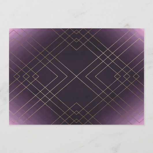 幾何学的パープル金ゴールド結婚ギャツビー メニュー (裏面)