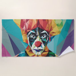 幾何学的ピエロ ビーチタオル