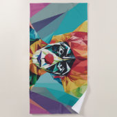 幾何学的ピエロ ビーチタオル (正面)