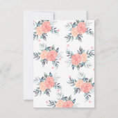 幾何学的ピンクの赤面フローラシャワーガール 出欠カード (裏面)