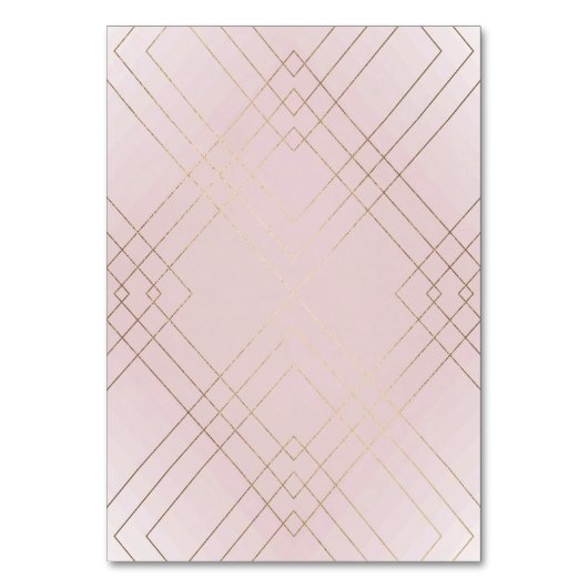 幾何学的ピンクの金ゴールド結婚ギャツビーのテーブル番号 テーブルナンバー (裏面)