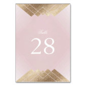 幾何学的ピンクの金ゴールド結婚ギャツビーのテーブル番号 テーブルナンバー (正面)