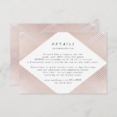 幾何学的ピンクの金ゴールド結婚ギャツビーの囲い 出欠カード (正面/裏面)
