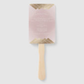 幾何学的ピンクの金ゴールド結婚ギャツビー ハンドファン (裏面)