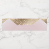 幾何学的ピンクの金ゴールド結婚ギャツビー ペットボトルラベル (シングルラベル)