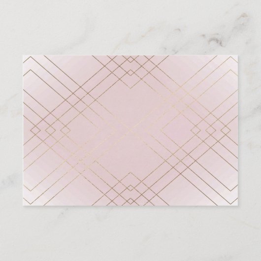 幾何学的ピンクゴールド結婚フォイルのエンクロージャカード 出欠カード (裏面)