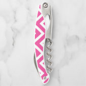幾何学的ピンクストライプ色 ソムリエナイフ (裏面)