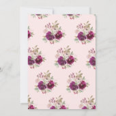 幾何学的ピンクフローラヒンドゥー結婚ゲネシュ 招待状 (裏面)