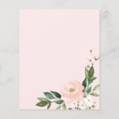 幾何学的ピンクフローラブライダルブランチ招待状 (裏面)