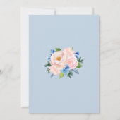 幾何学的ピンクブルーフローラブライダルシャワー 招待状 (裏面)