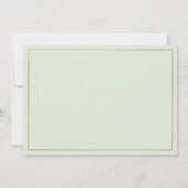 幾何学的ピンクミントレッド金ゴールドフローラありがとう 招待状 (裏面)