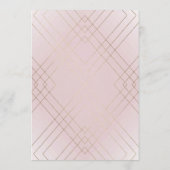 幾何学的ピンクムスク金ゴールドギャツビー結婚式招待状 招待状 (裏面)