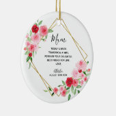 幾何学的ピンクローズブライダル花嫁 セラミックオーナメント (右)